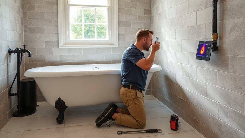 Trace and access leak detection engineer with thermal imaging in Staines-upon-Thames